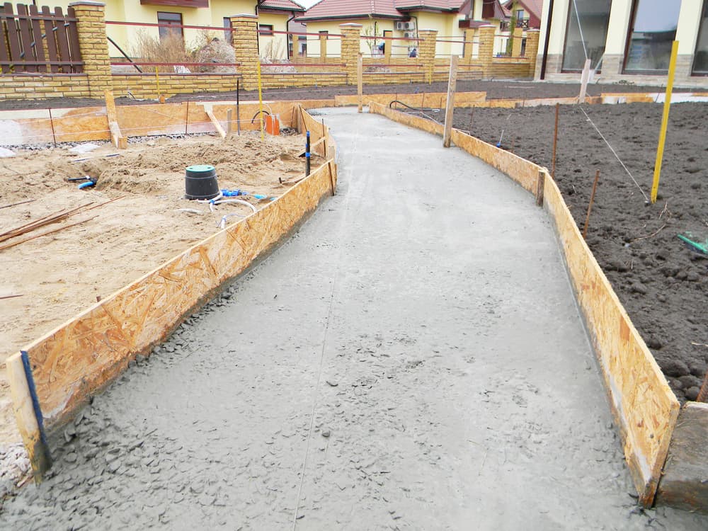 new concrete pathway being set. conrete work hami construction inc
